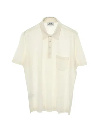 Pre-owned Hermes Short-sleeve Polo Shirt In White