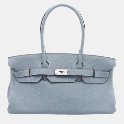 Pre-owned Hermes Shoulder Birkin Shoulder Bag Togo Leather Blue Lin