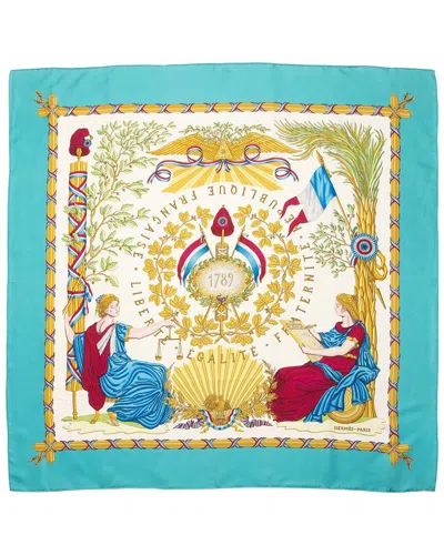 Pre-owned Hermes Hermès Silk 1789 Liberte Egalite Fraternite 90cm Scarf (authentic Pre-loved)