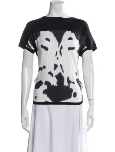Pre-owned Hermes Silk Animal Print T-shirt W/ Tags In Blue