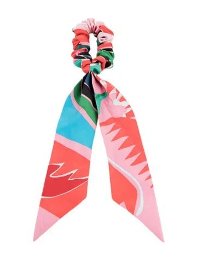 Pre-owned Hermes Silk Bella Twilly Scrunchie In Pink