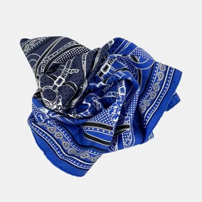 Pre-owned Hermes Silk Blue Scarf