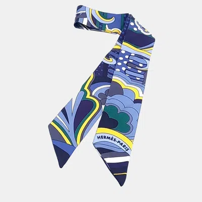 Pre-owned Hermes Silk Blue Twilly Scarf
