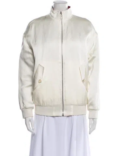 Pre-owned Hermes Silk Bomber Jacket W/ Tags In Neutral