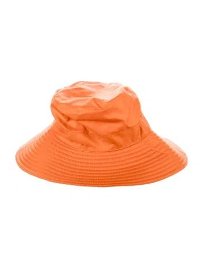 Pre-owned Hermes Silk Bucket Hat In Orange