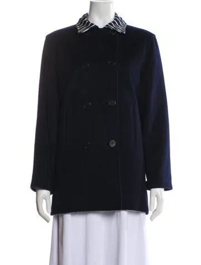 Pre-owned Hermes Silk Coat In Blue