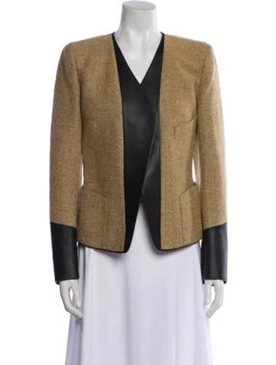 Pre-owned Hermes Silk Colorblock Pattern Jacket In Neutral