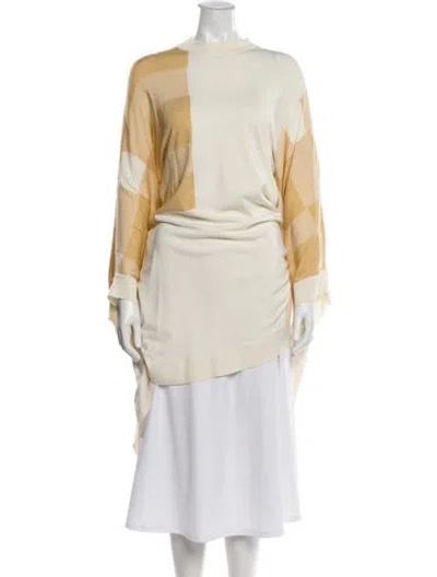 Pre-owned Hermes Silk Colorblock Pattern Sweater In Neutral