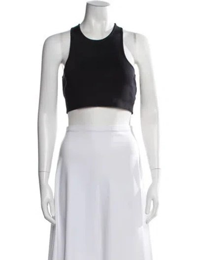 Pre-owned Hermes Silk Crew Neck Crop Top In White