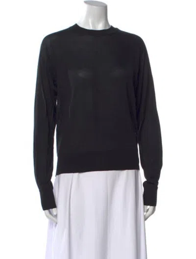 Pre-owned Hermes Silk Crew Neck Sweater In Black
