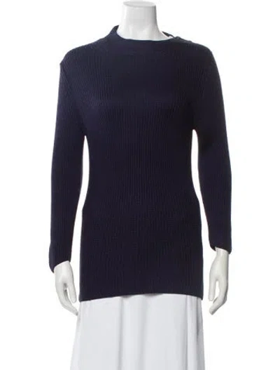 Pre-owned Hermes Silk Crew Neck Sweater In Blue