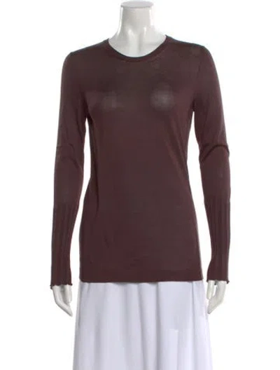 Pre-owned Hermes Silk Crew Neck Sweater In Brown