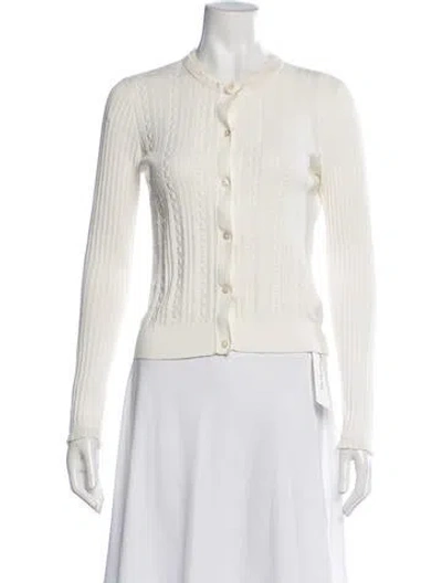 Pre-owned Hermes Silk Crew Neck Sweater In Neutrals