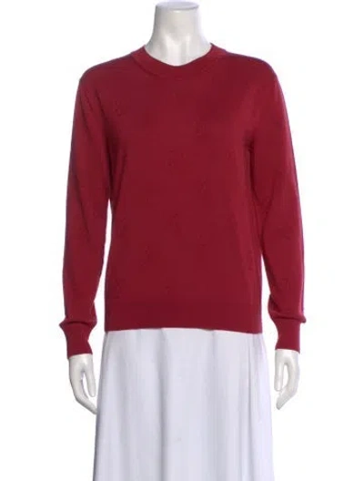 Pre-owned Hermes Silk Crew Neck Sweater In Red