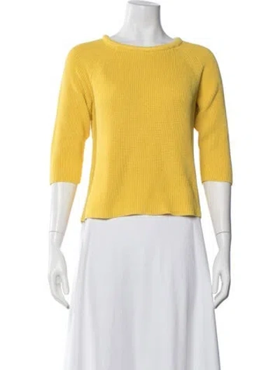 Pre-owned Hermes Silk Crew Neck Sweater In Yellow