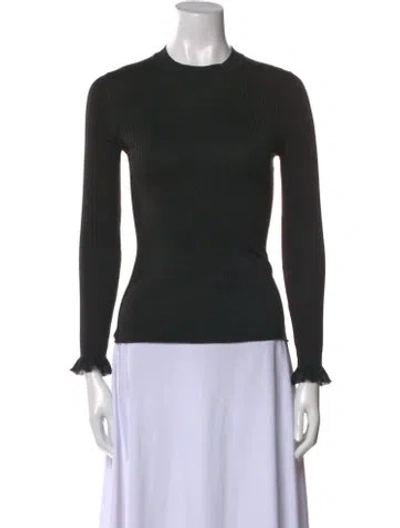 Pre-owned Hermes Silk Crew Neck Top In Black