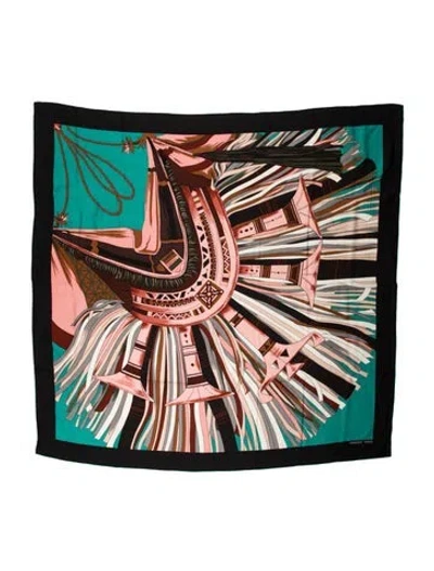 Pre-owned Hermes Silk Cuirs Du Desert Ii Cashmere Shawl W/ Tags In Pink