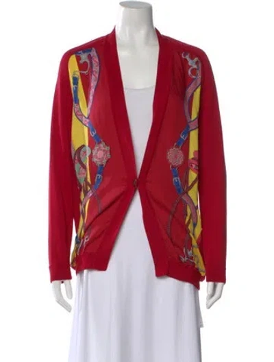 Pre-owned Hermes Silk Graphic Print Sweater In Red