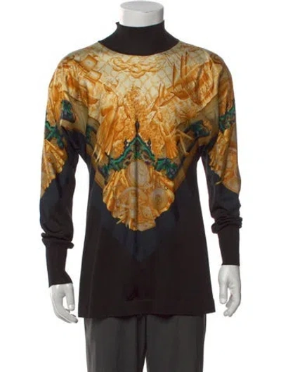 Pre-owned Hermes Silk Graphic Print Sweatshirt In Black