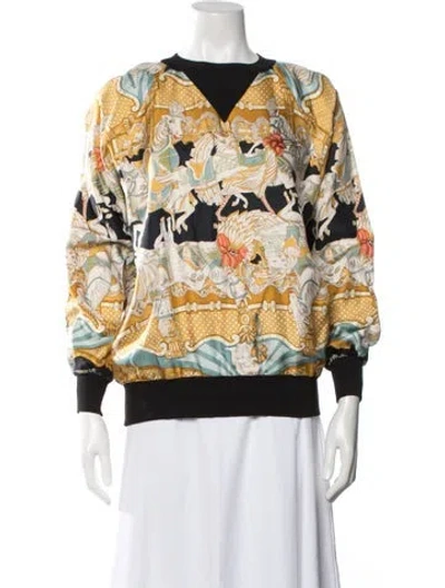 Pre-owned Hermes Silk Graphic Print Sweatshirt In Multicolor