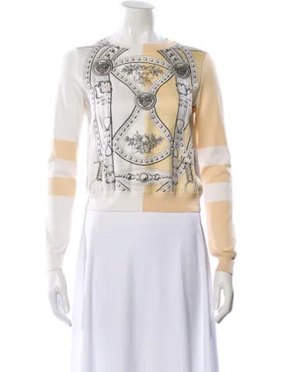 Pre-owned Hermes Silk Graphic Print Sweatshirt In Neutral