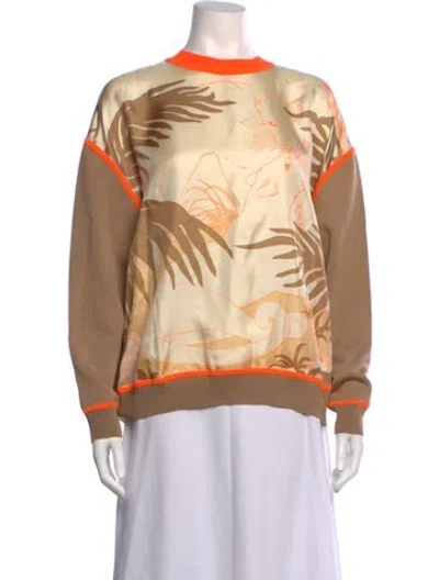 Pre-owned Hermes Silk Graphic Print Sweatshirt In Neutrals