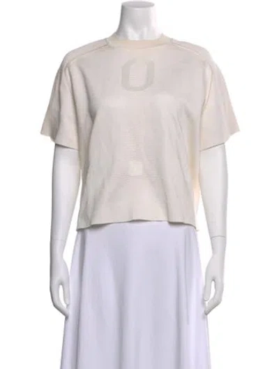 Pre-owned Hermes Silk Graphic Print T-shirt In Neutral