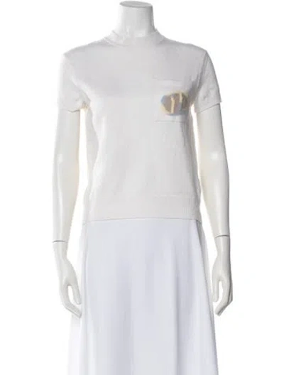 Pre-owned Hermes Silk Graphic Print T-shirt In White