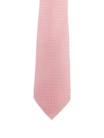 Pre-owned Hermes Silk H Faconnee Tie In Pink