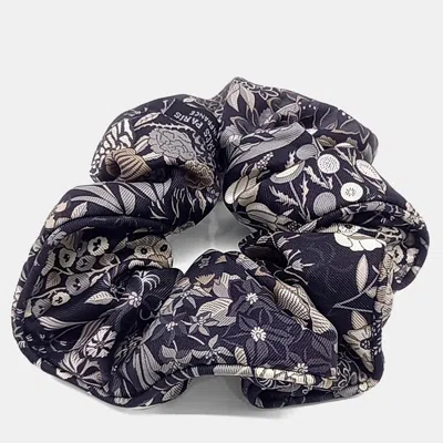 Pre-owned Hermes Hermès Silk Hair Scrunchie In Multi