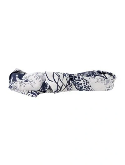 Pre-owned Hermes Silk Headband In Blue