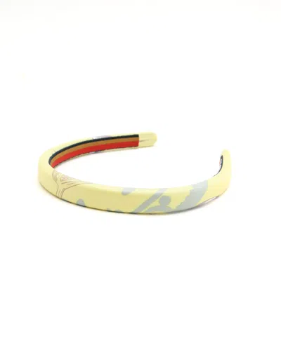 Pre-owned Hermes Hermès Silk Headband In Yellow