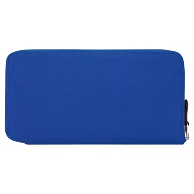 Pre-owned Hermes Silk' In Classique Long Wallet Blue Zellige Epsom Leather