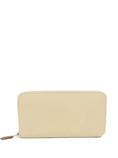 Pre-owned Hermes Silk In Classique Wallet In Neutral