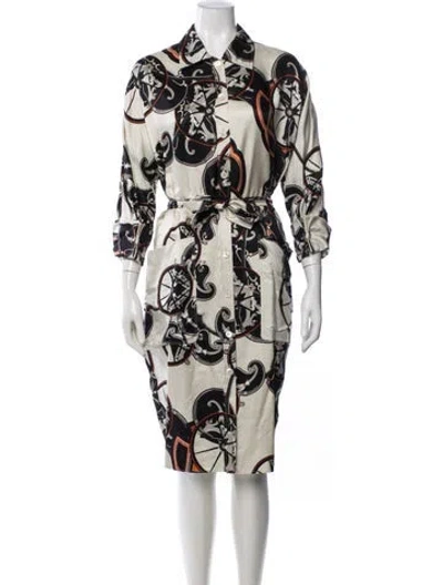 Pre-owned Hermes Silk Knee-length Dress In Black