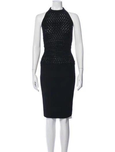 Pre-owned Hermes Silk Knee-length Dress In Black