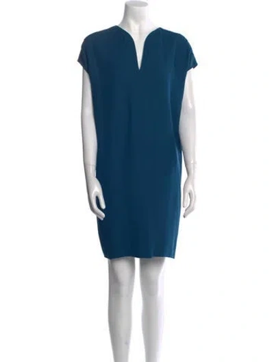 Pre-owned Hermes Silk Knee-length Dress In Blue