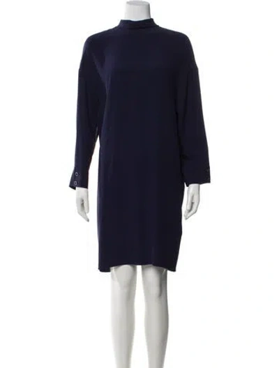 Pre-owned Hermes Silk Knee-length Dress In Blue