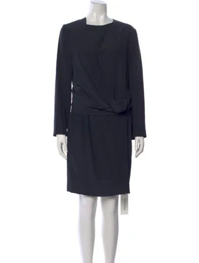 Pre-owned Hermes Silk Knee-length Dress In Blue