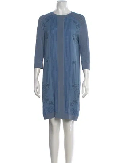Pre-owned Hermes Silk Knee-length Dress In Blue