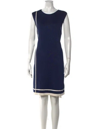 Pre-owned Hermes Silk Knee-length Dress In Blue