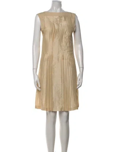 Pre-owned Hermes Silk Knee-length Dress In Neutral