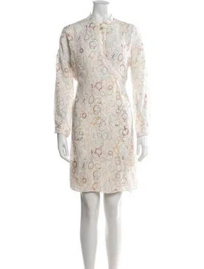 Pre-owned Hermes Silk Knee-length Dress In Neutral
