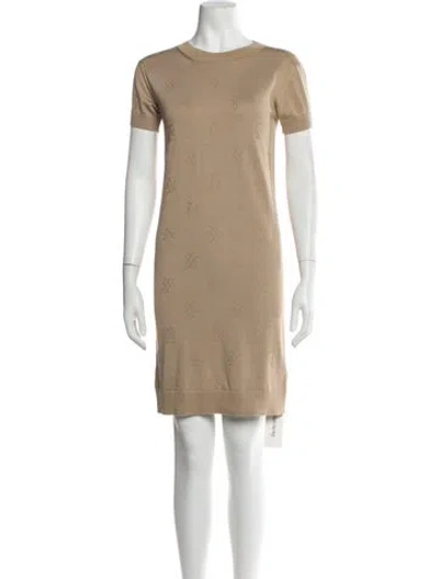 Pre-owned Hermes Silk Knee-length Dress In Neutrals