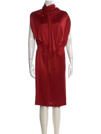 Pre-owned Hermes Silk Knee-length Dress In Red