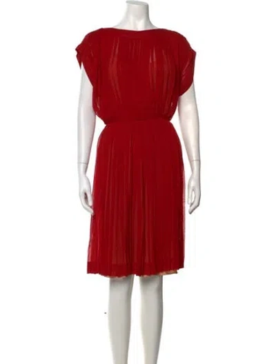 Pre-owned Hermes Silk Knee-length Dress In Red