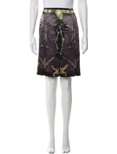 Pre-owned Hermes Silk Knee-length Skirt In Black