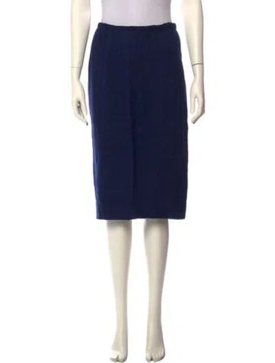 Pre-owned Hermes Silk Knee-length Skirt In Blue
