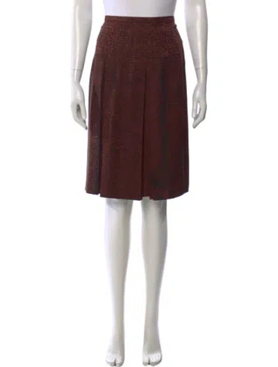 Pre-owned Hermes Silk Knee-length Skirt In Brown