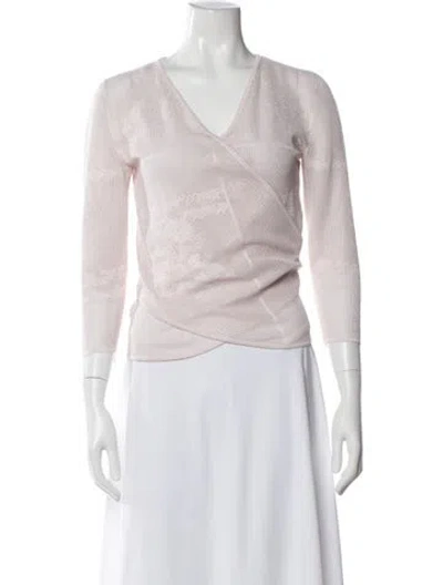 Pre-owned Hermes Silk Lace Pattern Sweater In Neutrals